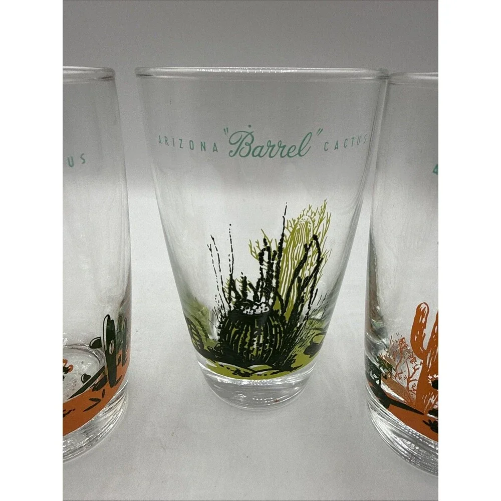 Blakely Oil Arizona Cactus Tumblers Set 4 Cholla Saguaro Barrel Prickly